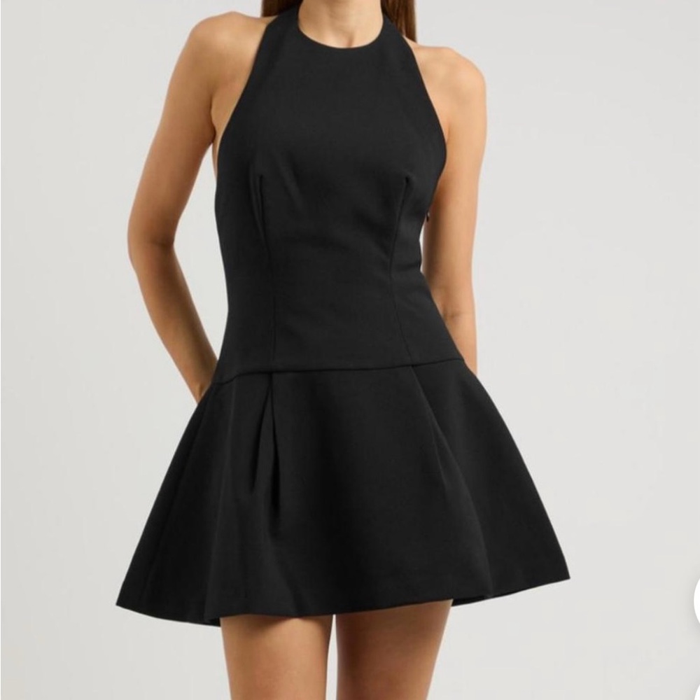 Chic Black Halter Mini Dress